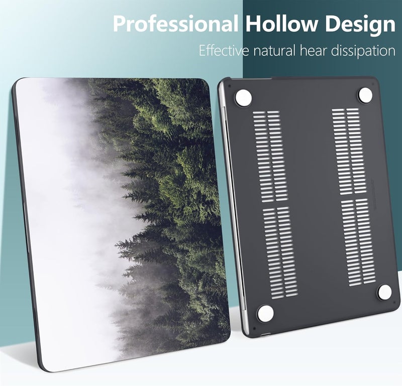 DONGKE for M4 MacBook Air 13.6 Inch Case 2025 2024 2023 2022 Model A3240 A3113 A2681 M3 M2 Chip, Plastic Hard Shell Case Cover with Touch ID for MacBook Air 13 Inch M4 - Forest - Image 4